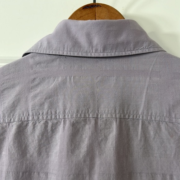 Burberry Brit Light Purple Button Front Shirt w Subtle Plaid Design Size Large - Picture 13 of 13